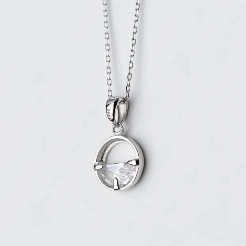 925 Silver Dainty Crystal Necklace - Picture 4 of 5